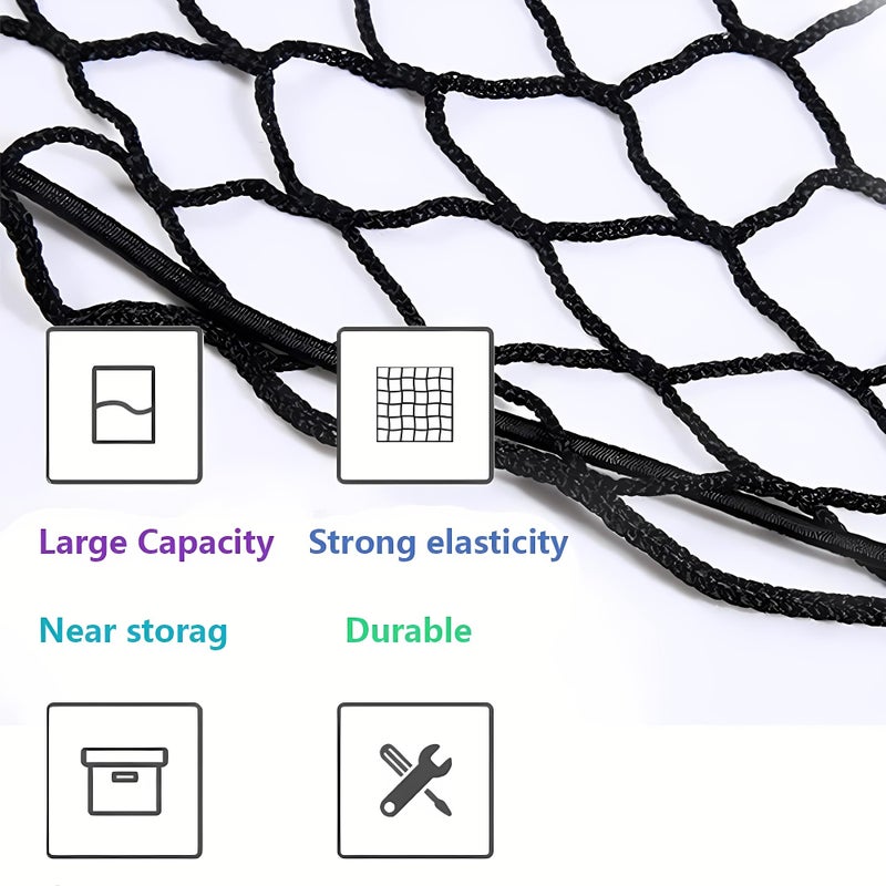 Leezhen Cargo Net Compatible with 2020-2025 Cadillac XT6, Black, Nylon/Polyester, Hook Fastener - Image 2